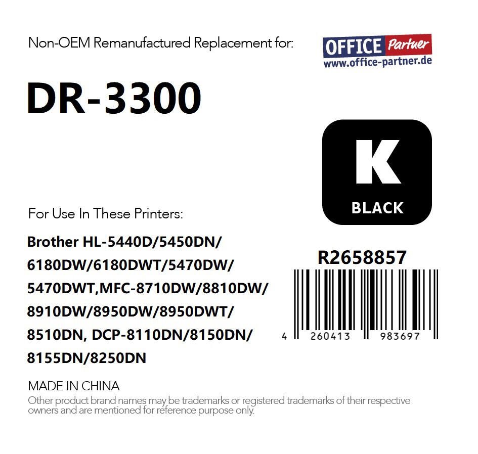 OFFICE-Partner Premium Bildtrommel recycelt - alternativ zu Brother DR-3300 OFFICE-Partner Premium Bildtrommel recycelt - alternativ zu Brother DR-3300
